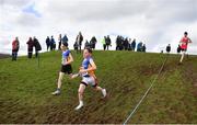 12 March 2022; Darragh Carmody, left, and Dan Murphy of St Marys CBS Tralee, Kerry, competing in the junior boys 3500m during the Irish Life Health All-Ireland Schools Cross Country at the City of Belfast Mallusk Playing Fields in Belfast. Photo by Ramsey Cardy/Sportsfile