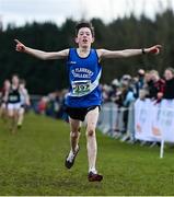 12 March 2022; Simon Farrell of St Flannans Ennis, Clare, competing in the junior boys 3500m during the Irish Life Health All-Ireland Schools Cross Country at the City of Belfast Mallusk Playing Fields in Belfast. Photo by Ramsey Cardy/Sportsfile
