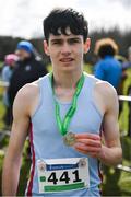 12 March 2022; Sean Corry of St Michael's College, Enniskillen, Fermanagh, competing in the junior boys 3500m during the Irish Life Health All-Ireland Schools Cross Country at the City of Belfast Mallusk Playing Fields in Belfast. Photo by Ramsey Cardy/Sportsfile