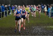 12 March 2022; Claire Crowley of Kinsale Community School, Cork, competing in the intermediate girls 3500m during the Irish Life Health All-Ireland Schools Cross Country at the City of Belfast Mallusk Playing Fields in Belfast. Photo by Ramsey Cardy/Sportsfile
