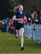 12 March 2022; Clodagh Gill of St Marys Ballina, Mayo, competing in the intermediate girls 3500m during the Irish Life Health All-Ireland Schools Cross Country at the City of Belfast Mallusk Playing Fields in Belfast. Photo by Ramsey Cardy/Sportsfile