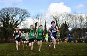 12 March 2022; Ethan Doherty of Rice College Westport, Mayo, competing in the intermediate boys 5000m during the Irish Life Health All-Ireland Schools Cross Country at the City of Belfast Mallusk Playing Fields in Belfast. Photo by Ramsey Cardy/Sportsfile