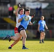 13 March 2022; Brian Howard of Dublin in action against Kieran McGeary of Tyrone during the Allianz Football League Division 1 match between Tyrone and Dublin at O'Neill's Healy Park in Omagh, Tyrone. Photo by Ray McManus/Sportsfile