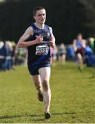 12 March 2022; Francis Donoghue of Summerhill College Sligo, competing in the intermediate boys 5000m during the Irish Life Health All-Ireland Schools Cross Country at the City of Belfast Mallusk Playing Fields in Belfast. Photo by Ramsey Cardy/Sportsfile