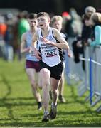 12 March 2022; Kieran O'Donoghue of Pobalscoil Inbhear Scéine Kenmare, Kerry, competing in the intermediate boys 5000m during the Irish Life Health All-Ireland Schools Cross Country at the City of Belfast Mallusk Playing Fields in Belfast. Photo by Ramsey Cardy/Sportsfile