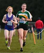 12 March 2022; Anna Byrne of Sacred Heart Grammar School, Newry, Down, competing in the senior girls 3500m during the Irish Life Health All-Ireland Schools Cross Country at the City of Belfast Mallusk Playing Fields in Belfast. Photo by Ramsey Cardy/Sportsfile