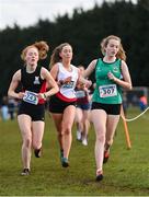 12 March 2022; Sophia Byrne competing in the senior girls 3500m during the Irish Life Health All-Ireland Schools Cross Country at the City of Belfast Mallusk Playing Fields in Belfast. Photo by Ramsey Cardy/Sportsfile