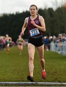 12 March 2022; Emma McEvoy of Loreto Stephens Green, Dublin, competing in the senior girls 3500m during the Irish Life Health All-Ireland Schools Cross Country at the City of Belfast Mallusk Playing Fields in Belfast. Photo by Ramsey Cardy/Sportsfile