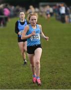 12 March 2022; Nuala Bose of Loreto Secondary School, Letterkenny, Donegal, competing in the senior girls 3500m during the Irish Life Health All-Ireland Schools Cross Country at the City of Belfast Mallusk Playing Fields in Belfast. Photo by Ramsey Cardy/Sportsfile