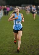12 March 2022; Emma Harrison of Victoria College, Belfast, competing in the senior girls 3500m during the Irish Life Health All-Ireland Schools Cross Country at the City of Belfast Mallusk Playing Fields in Belfast. Photo by Ramsey Cardy/Sportsfile