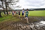 12 March 2022; James Miney of Moyne CS, Longford, competing in the senior boys 6500m during the Irish Life Health All-Ireland Schools Cross Country at the City of Belfast Mallusk Playing Fields in Belfast. Photo by Ramsey Cardy/Sportsfile