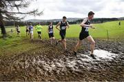 12 March 2022; Conal Rogers of Belvedere College , Dublin, competing in the senior boys 6500m during the Irish Life Health All-Ireland Schools Cross Country at the City of Belfast Mallusk Playing Fields in Belfast. Photo by Ramsey Cardy/Sportsfile