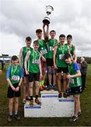12 March 2022; On the podium after the inter boys race, Coláiste Mhuire, Mullingar, Westmeath, during the Irish Life Health All-Ireland Schools Cross Country at the City of Belfast Mallusk Playing Fields in Belfast. Photo by Ramsey Cardy/Sportsfile