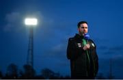 14 March 2022; Shamrock Rovers manager Stephen Bradley is interviewed by LOITV before the SSE Airtricity League Premier Division match between Dundalk and Shamrock Rovers at Oriel Park in Dundalk, Louth. Photo by Ben McShane/Sportsfile