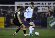 14 March 2022; Sam Bone of Dundalk in action against Barry Cotter of Shamrock Rovers during the SSE Airtricity League Premier Division match between Dundalk and Shamrock Rovers at Oriel Park in Dundalk, Louth. Photo by Ben McShane/Sportsfile