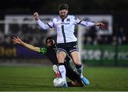 14 March 2022; Sam Bone of Dundalk is tackled by Barry Cotter of Shamrock Rovers during the SSE Airtricity League Premier Division match between Dundalk and Shamrock Rovers at Oriel Park in Dundalk, Louth. Photo by Ben McShane/Sportsfile