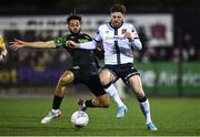 14 March 2022; Sam Bone of Dundalk is tackled by Barry Cotter of Shamrock Rovers during the SSE Airtricity League Premier Division match between Dundalk and Shamrock Rovers at Oriel Park in Dundalk, Louth. Photo by Ben McShane/Sportsfile