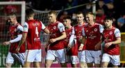 14 March 2022; Eoin Doyle of St Patrick's Athletic, second from right, celebrates with teammates after scoring his side's first goal during the SSE Airtricity League Premier Division match between St Patrick's Athletic and UCD at Richmond Park in Dublin. Photo by Piaras Ó Mídheach/Sportsfile