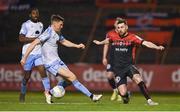 14 March 2022; Jordan Flores of Bohemians in action against Adam Thomas of Shelbourne during the SSE Airtricity League Premier Division match between Bohemians and Shelbourne at Dalymount Park in Dublin. Photo by Brendan Moran/Sportsfile