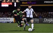 14 March 2022; Danny Mandroiu of Shamrock Rovers in action against Andy Boyle of Dundalk during the SSE Airtricity League Premier Division match between Dundalk and Shamrock Rovers at Oriel Park in Dundalk, Louth. Photo by Ben McShane/Sportsfile