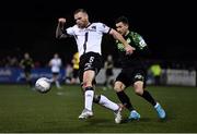 14 March 2022; Mark Connolly of Dundalk in action against Aaron Greene of Shamrock Rovers  during the SSE Airtricity League Premier Division match between Dundalk and Shamrock Rovers at Oriel Park in Dundalk, Louth. Photo by Ben McShane/Sportsfile