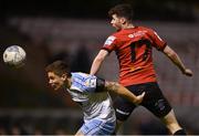 14 March 2022; Ryan Cassidy of Bohemians in action against Luke Byrne of Shelbourne during the SSE Airtricity League Premier Division match between Bohemians and Shelbourne at Dalymount Park in Dublin. Photo by Brendan Moran/Sportsfile