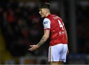 14 March 2022; Joe Redmond of St Patrick's Athletic during the SSE Airtricity League Premier Division match between St Patrick's Athletic and UCD at Richmond Park in Dublin. Photo by Piaras Ó Mídheach/Sportsfile