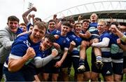 15 March 2022; Crescent College Comprehensive captain Conall Henchy is lifted by teammates after their side's victory in the Munster Rugby Schools Senior Cup Final match between Crescent College Comprehensive, Limerick, and Presentation Brothers College, Cork, at Thomond Park in Limerick. Photo by Harry Murphy/Sportsfile