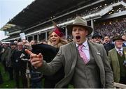 15 March 2022; Punters urge on the runners and riders during the Boodles Juvenile Handicap Hurdle during day one of the Cheltenham Racing Festival at Prestbury Park in Cheltenham, England. Photo by David Fitzgerald/Sportsfile