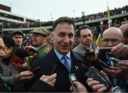15 March 2022; Trainer Henry de Bromhead speaks to the media after sending out Honeysuckle to win the Unibet Champion Hurdle Challenge Trophy during day one of the Cheltenham Racing Festival at Prestbury Park in Cheltenham, England. Photo by David Fitzgerald/Sportsfile