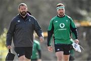 16 March 2022; Head coach Andy Farrell and Rob Herring arrive for Ireland rugby squad training at Carton House in Maynooth, Kildare. Photo by Piaras Ó Mídheach/Sportsfile