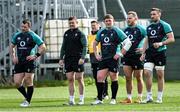 16 March 2022; Players, from left, Cian Healy, Dave Kilcoyne, Tadhg Furlong, Finlay Bealham and Jack Conan, during Ireland rugby squad training at Carton House in Maynooth, Kildare. Photo by Piaras Ó Mídheach/Sportsfile