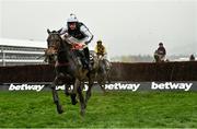 16 March 2022; L'Homme Presse, with Charlie Deutsch up, on their way to winning the Brown Advisory Novices' Chase on day two of the Cheltenham Racing Festival at Prestbury Park in Cheltenham, England. Photo by David Fitzgerald/Sportsfile