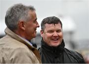 16 March 2022; Trainer Gordon Elliott and owner Michael O'Leary, left, after they sent out Commander Of Fleet to win the Coral Cup Handicap Hurdle on day two of the Cheltenham Racing Festival at Prestbury Park in Cheltenham, England. Photo by David Fitzgerald/Sportsfile