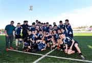 16 March 2022; Ardgillan Community College celebrate with the cup after the Pat Rossiter Cup Final match between St Mary’s CBS Portlaoise, Laois and Ardgillan Community College, Dublin at Energia Park in Dublin. Photo by Eóin Noonan/Sportsfile