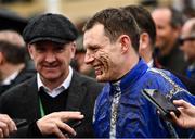16 March 2022; Paul Townend speaks to media after winning the Betway Queen Mother Champion Chase with Energumene on day two of the Cheltenham Racing Festival at Prestbury Park in Cheltenham, England. Photo by David Fitzgerald/Sportsfile
