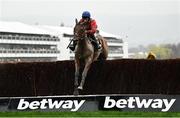 16 March 2022; Envoi Allen, with Rachael Blackmore up, jump the last, first time around, in the Betway Queen Mother Champion Chase on day two of the Cheltenham Racing Festival at Prestbury Park in Cheltenham, England. Photo by David Fitzgerald/Sportsfile