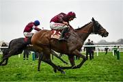 16 March 2022; Eventual second place Tiger Roll, with Davy Russell up, and winner Delta Work, with Jack Kennedy up, left, compete in the Glenfarclas Cross Country Chase on day two of the Cheltenham Racing Festival at Prestbury Park in Cheltenham, England. Photo by David Fitzgerald/Sportsfile