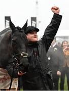 16 March 2022; Trainer Gordon Elliott celebrates after sending out Delta Work to win the Glenfarclas Cross Country Chase on day two of the Cheltenham Racing Festival at Prestbury Park in Cheltenham, England. Photo by David Fitzgerald/Sportsfile