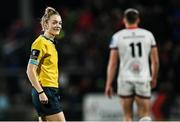 4 March 2022; Referee Hollie Davidson during the United Rugby Championship match between Ulster and Cardiff at Kingspan Stadium in Belfast. Photo by Piaras Ó Mídheach/Sportsfile