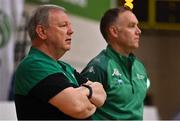 27 February 2022; Ireland head coach Mark Keenan, left, and assistant coach Adrian Fulton during the FIBA EuroBasket 2025 Pre-Qualifiers First Round Group A match between Ireland and Cyprus at the National Basketball Arena in Tallaght, Dublin. Photo by Brendan Moran/Sportsfile