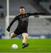 19 February 2022; Mayo goalkeeper Rob Hennelly takes a free during the Allianz Football League Division 1 match between Dublin and Mayo at Croke Park in Dublin. Photo by Ray McManus/Sportsfile