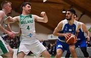 27 February 2022; Zayd Muosa of Cyprus in action against Adrian O'Sullivan of Ireland during the FIBA EuroBasket 2025 Pre-Qualifiers First Round Group A match between Ireland and Cyprus at the National Basketball Arena in Tallaght, Dublin. Photo by Brendan Moran/Sportsfile