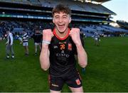 17 March 2022; Sam Hickey of Ardscoil Rís celebrates after his side's victory in the Masita GAA Hurling All Ireland Post Primary Schools Croke Cup Final match between Ardscoil Rís, Limerick, and St Kieran’s College, Kilkenny, at Croke Park in Dublin. Photo by Piaras Ó Mídheach/Sportsfile