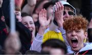 17 March 2022; An Ardscoil Rís supporter celebrates after his side's victory in the Masita GAA Hurling All Ireland Post Primary Schools Croke Cup Final match between Ardscoil Rís, Limerick, and St Kieran’s College, Kilkenny, at Croke Park in Dublin. Photo by Piaras Ó Mídheach/Sportsfile