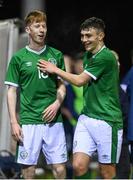 17 March 2022; David Tarmey and Eanna Clancy of Republic of Ireland after their side's victory in the Inspiresport Centenary Shield match between Republic of Ireland and Scotland at Home Farm FC in Dublin. Photo by Harry Murphy/Sportsfile