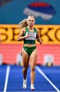 18 March 2022; Molly Scott of Ireland before competing in the women's 60m during day one of the World Indoor Athletics Championships at the Štark Arena in Belgrade, Serbia. Photo by Sam Barnes/Sportsfile