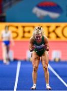 18 March 2022; Molly Scott of Ireland before competing in the women's 60m during day one of the World Indoor Athletics Championships at the Štark Arena in Belgrade, Serbia. Photo by Sam Barnes/Sportsfile