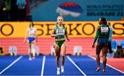 18 March 2022; Molly Scott of Ireland before competing in the women's 60m during day one of the World Indoor Athletics Championships at the Štark Arena in Belgrade, Serbia. Photo by Sam Barnes/Sportsfile
