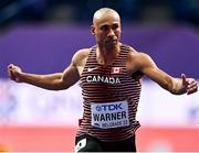 18 March 2022; Damian Warner of Canada competing in the 60m of the men's Heptathlon during day one of the World Indoor Athletics Championships at the Štark Arena in Belgrade, Serbia. Photo by Sam Barnes/Sportsfile